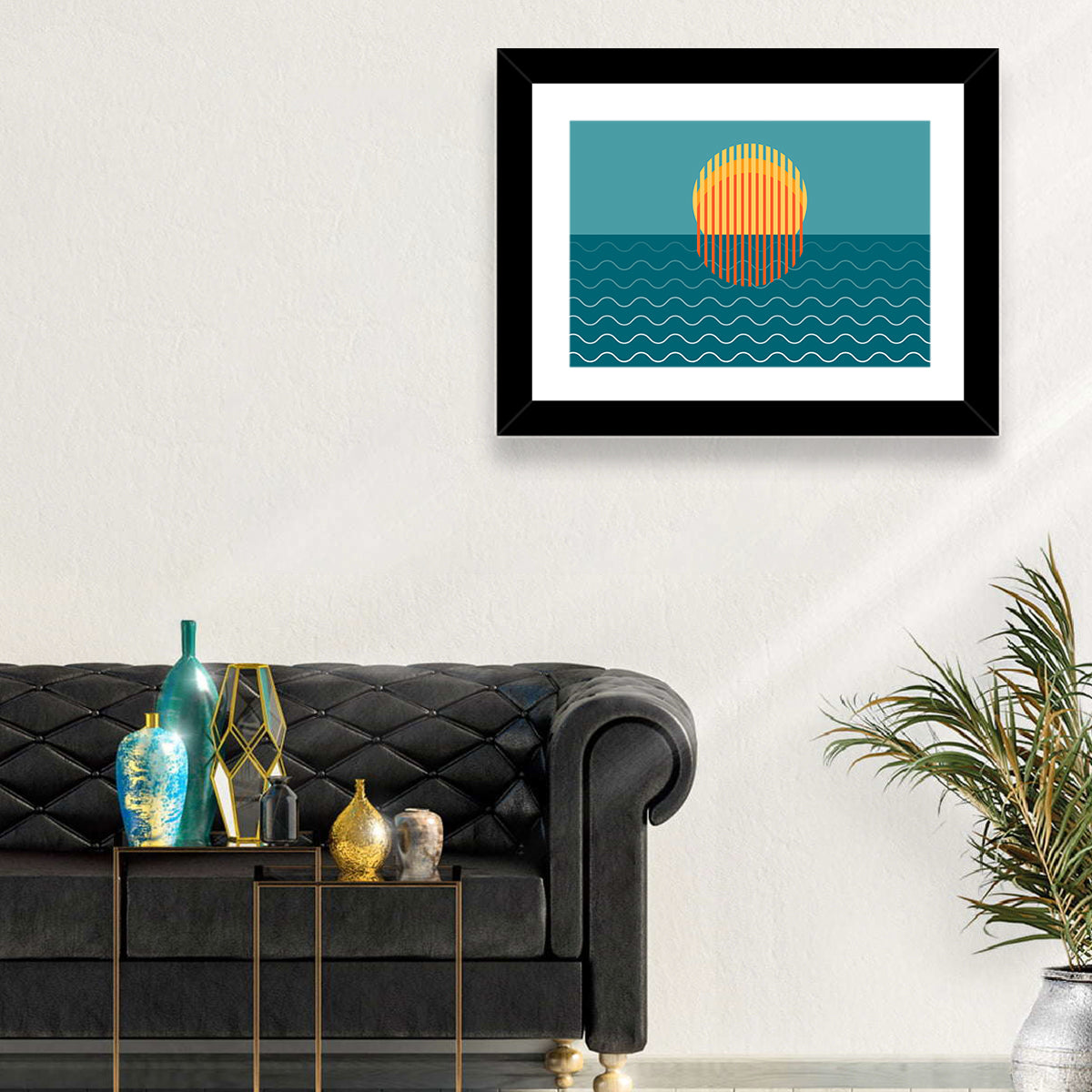 Ocean Sunset Illustration I Wall Art