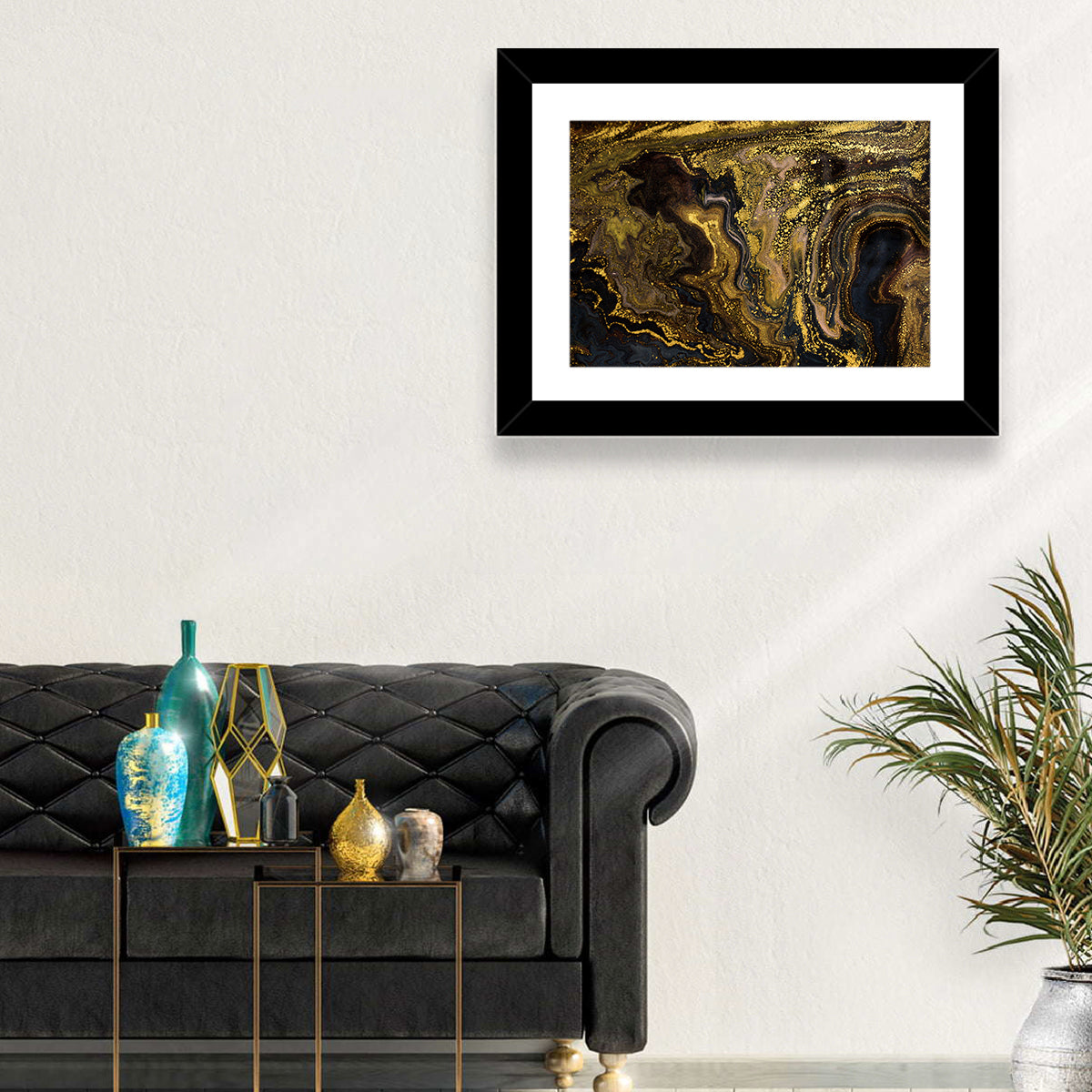 Black Gold Abstract Pattern Wall Art