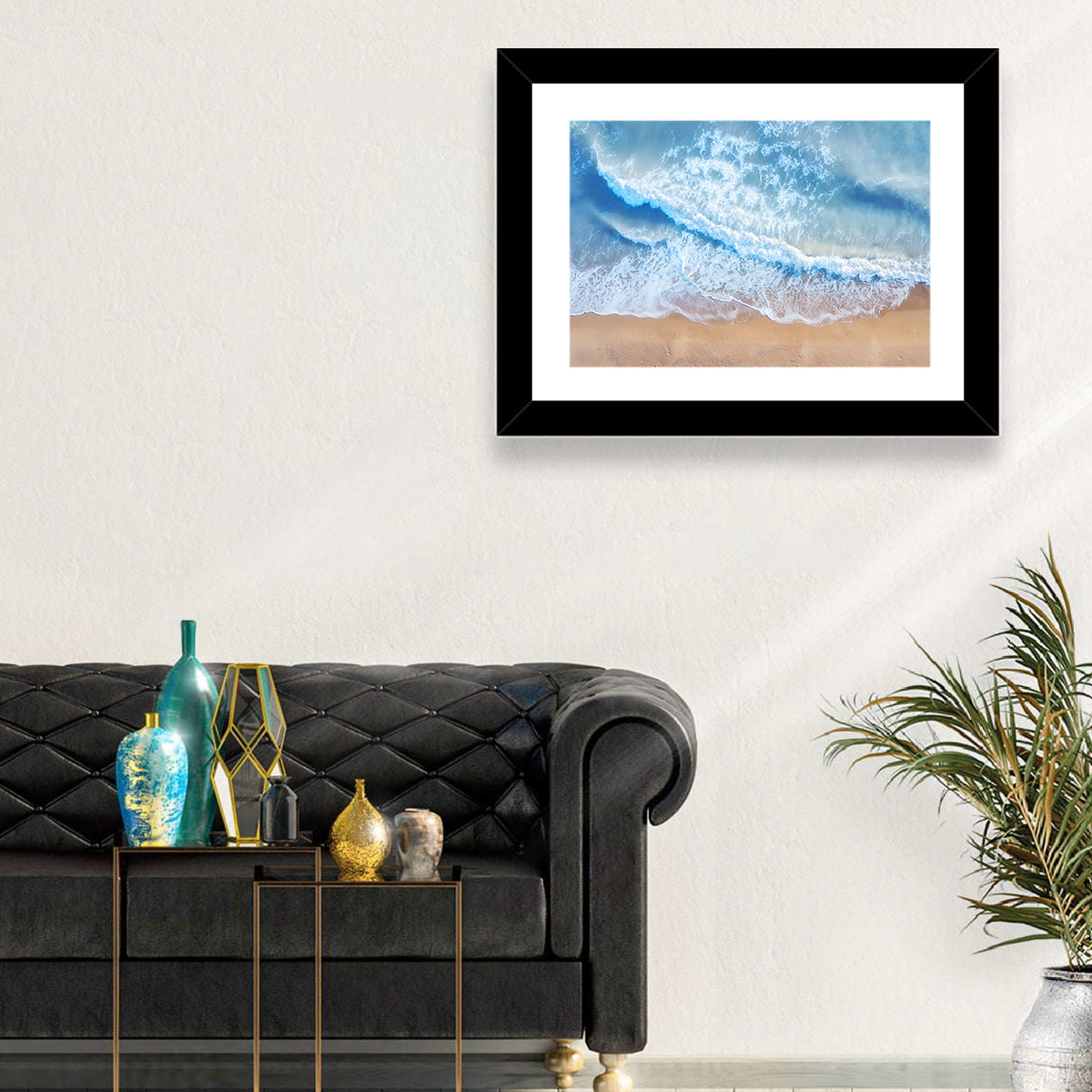 Aerial Beach Waves Wall Art