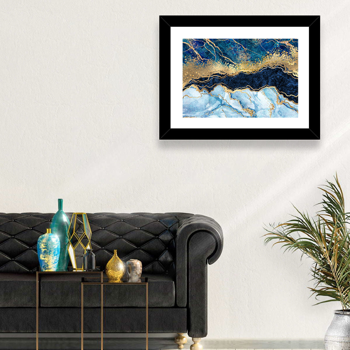 Marble Gold Glitter Abstract I Wall Art