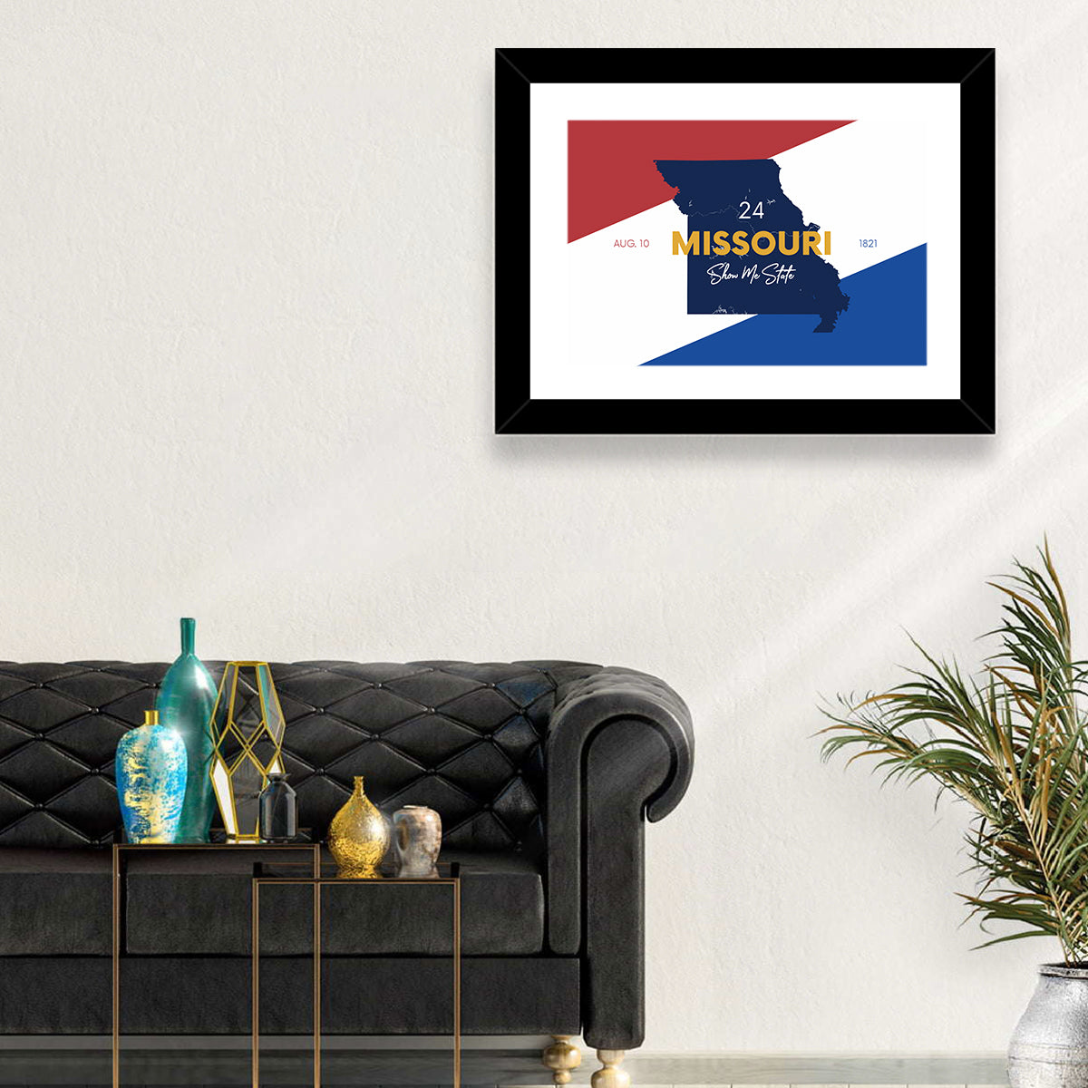 Missouri State Map Wall Art
