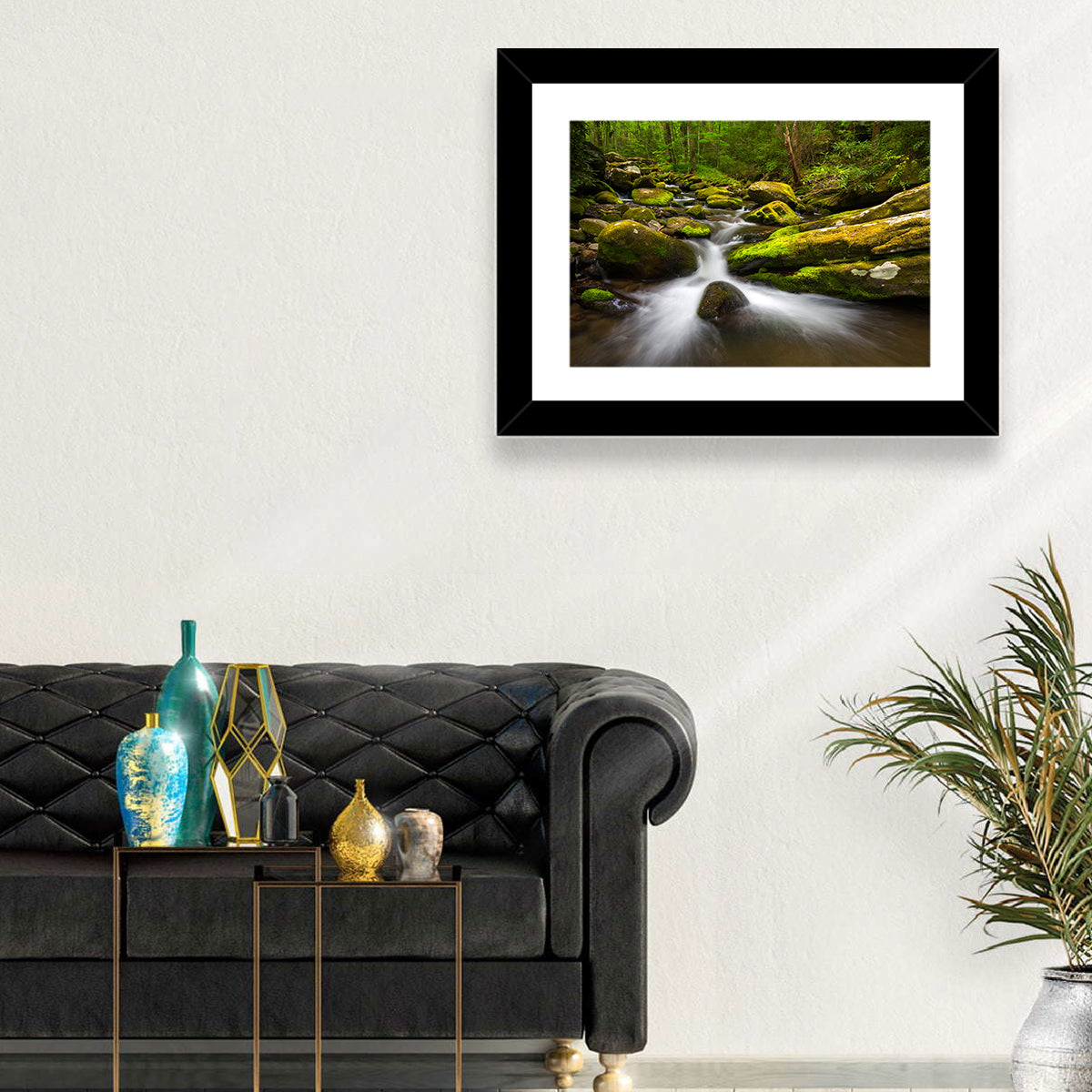 Green Forest Stream Wall Art