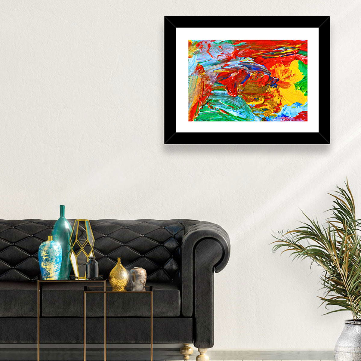 Random Colors Brush Abstract Wall Art