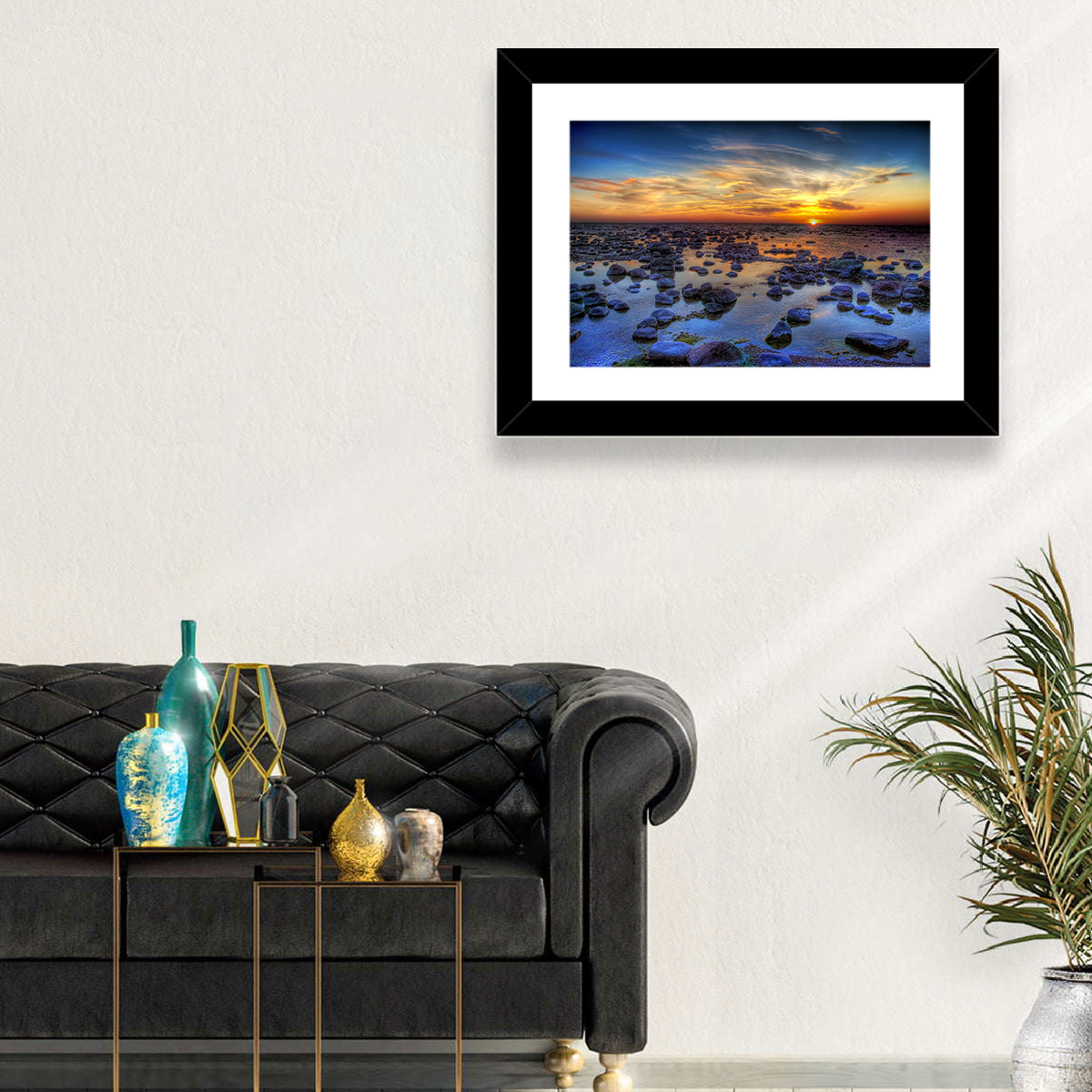 Sea Stones Sunset Wall Art
