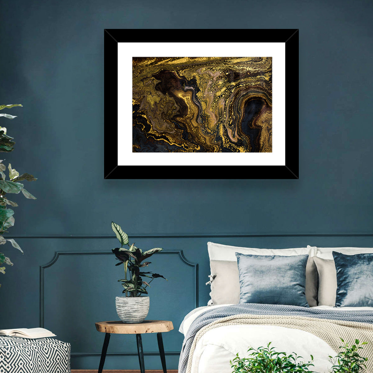 Black Gold Abstract Pattern Wall Art