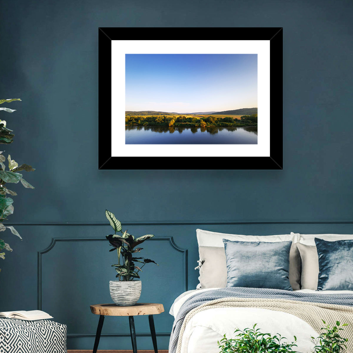Peaceful River Sunset Wall Art