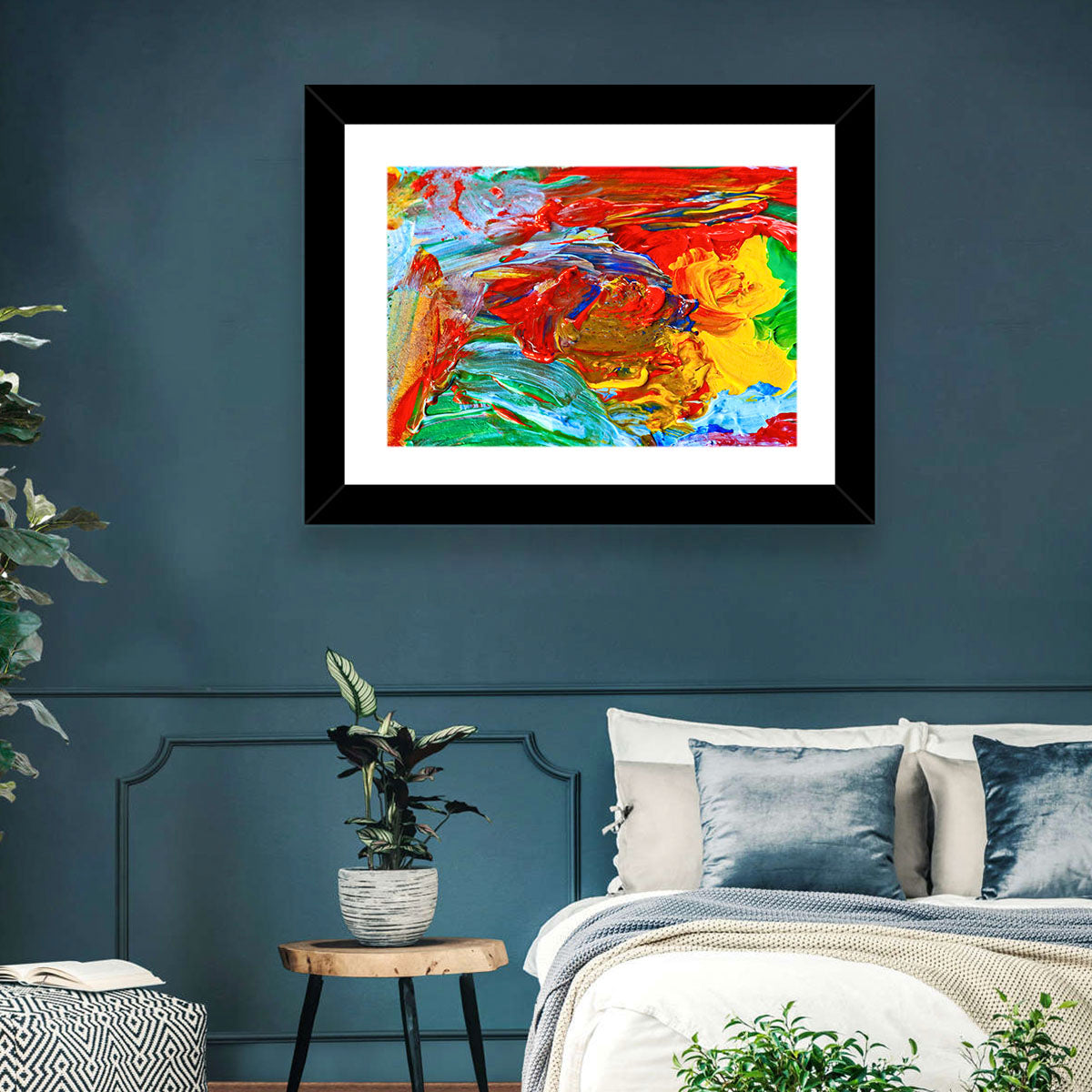 Random Colors Brush Abstract Wall Art