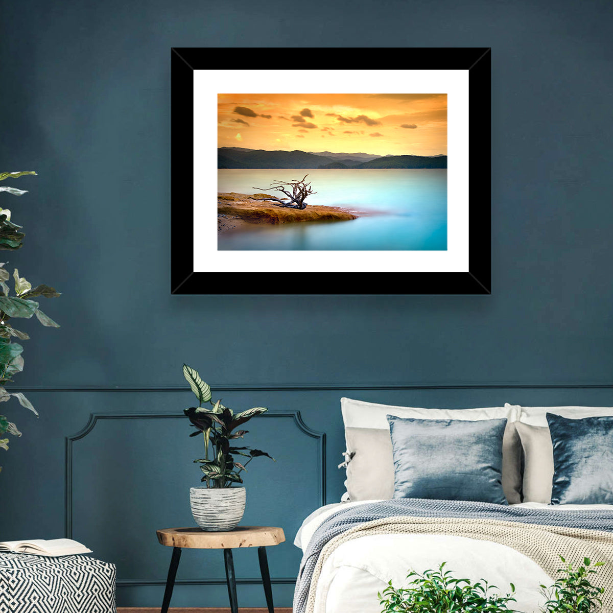 Turquoise Lake Sunset Wall Art