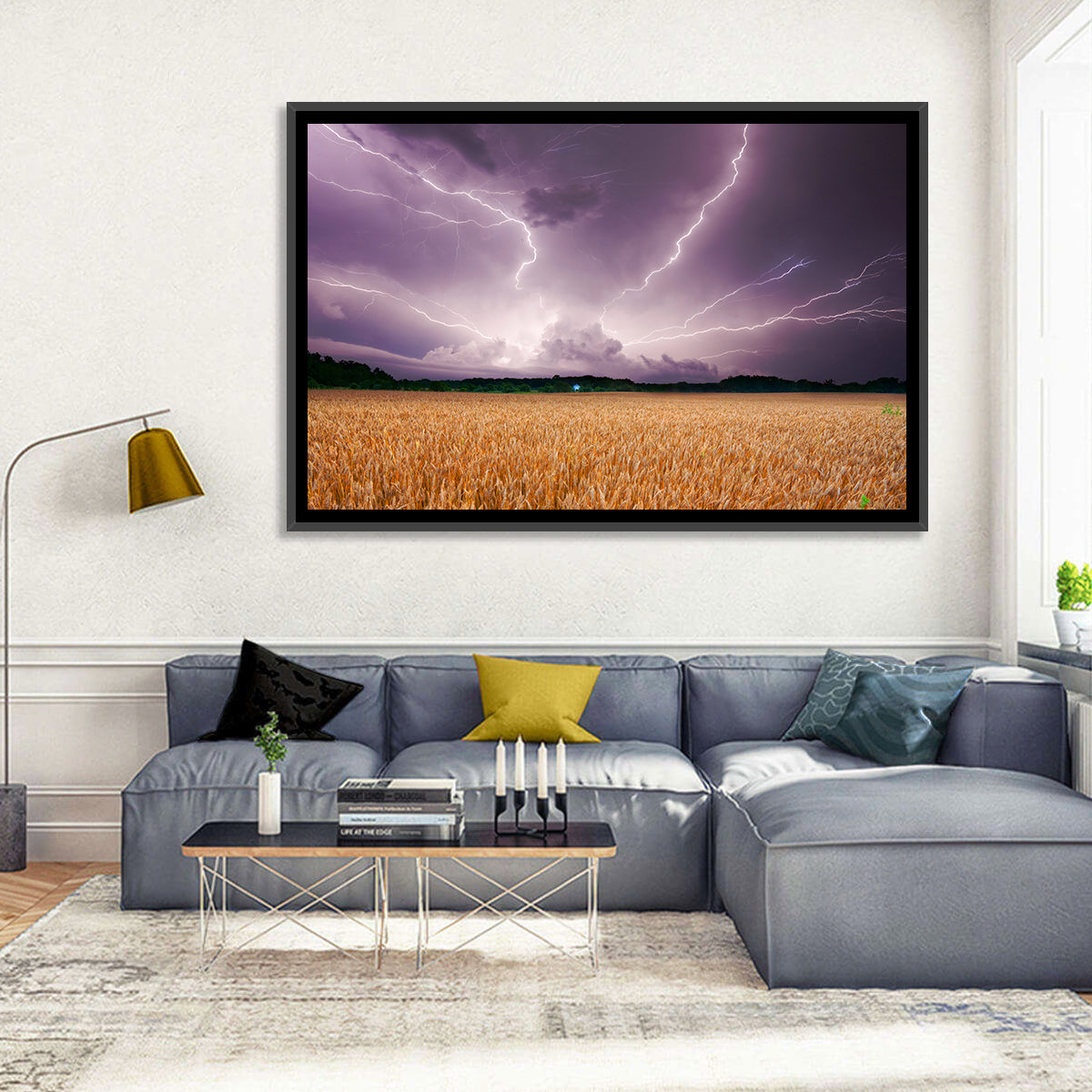 Wheat Field & Stormy Sky Wall Art