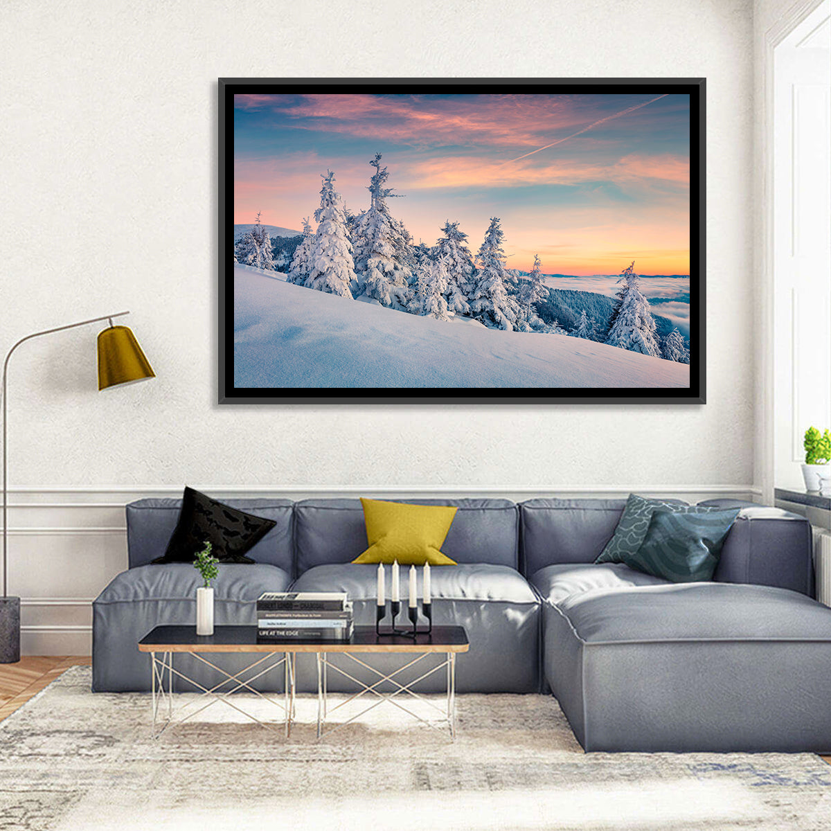Snowy Carpathian Sunset Wall Art