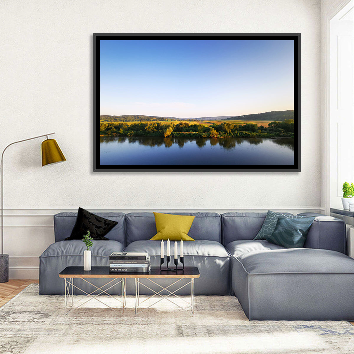 Peaceful River Sunset Wall Art
