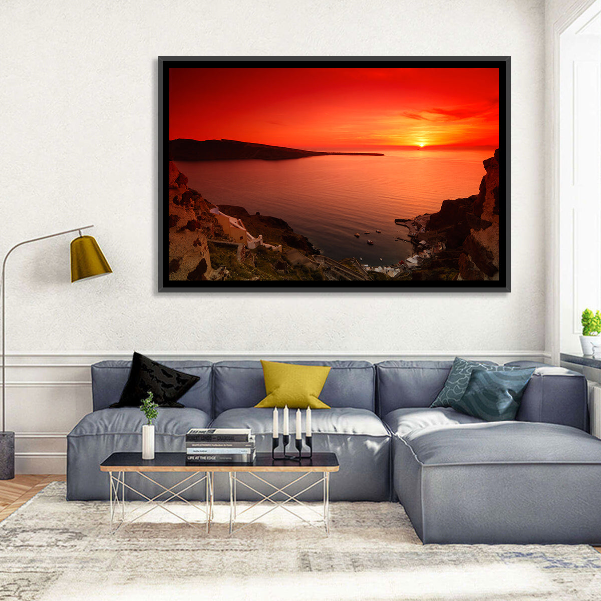 Santorini Sunset Wall Art