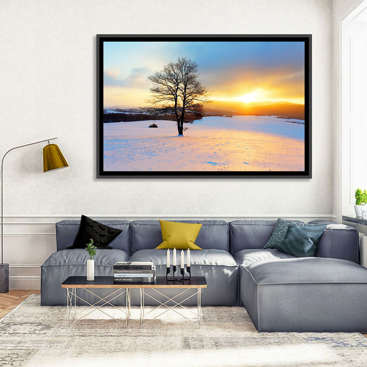 Snowy Winter Sunrise Wall Art
