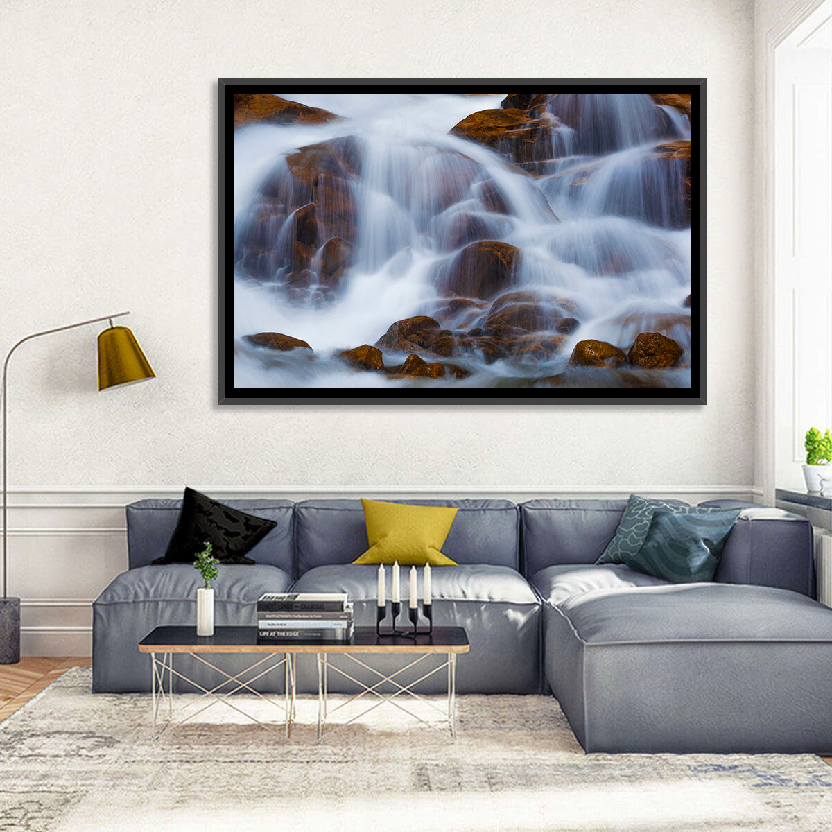 Rocky Mountain Waterfall Wall Art