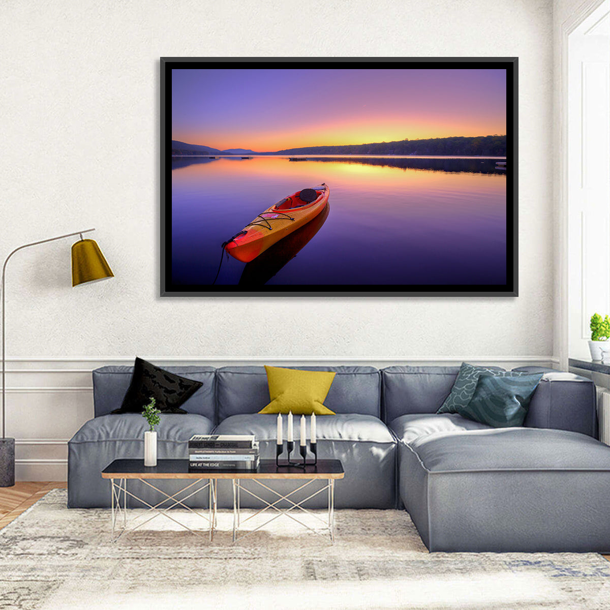 Boat in Lake Wall Art