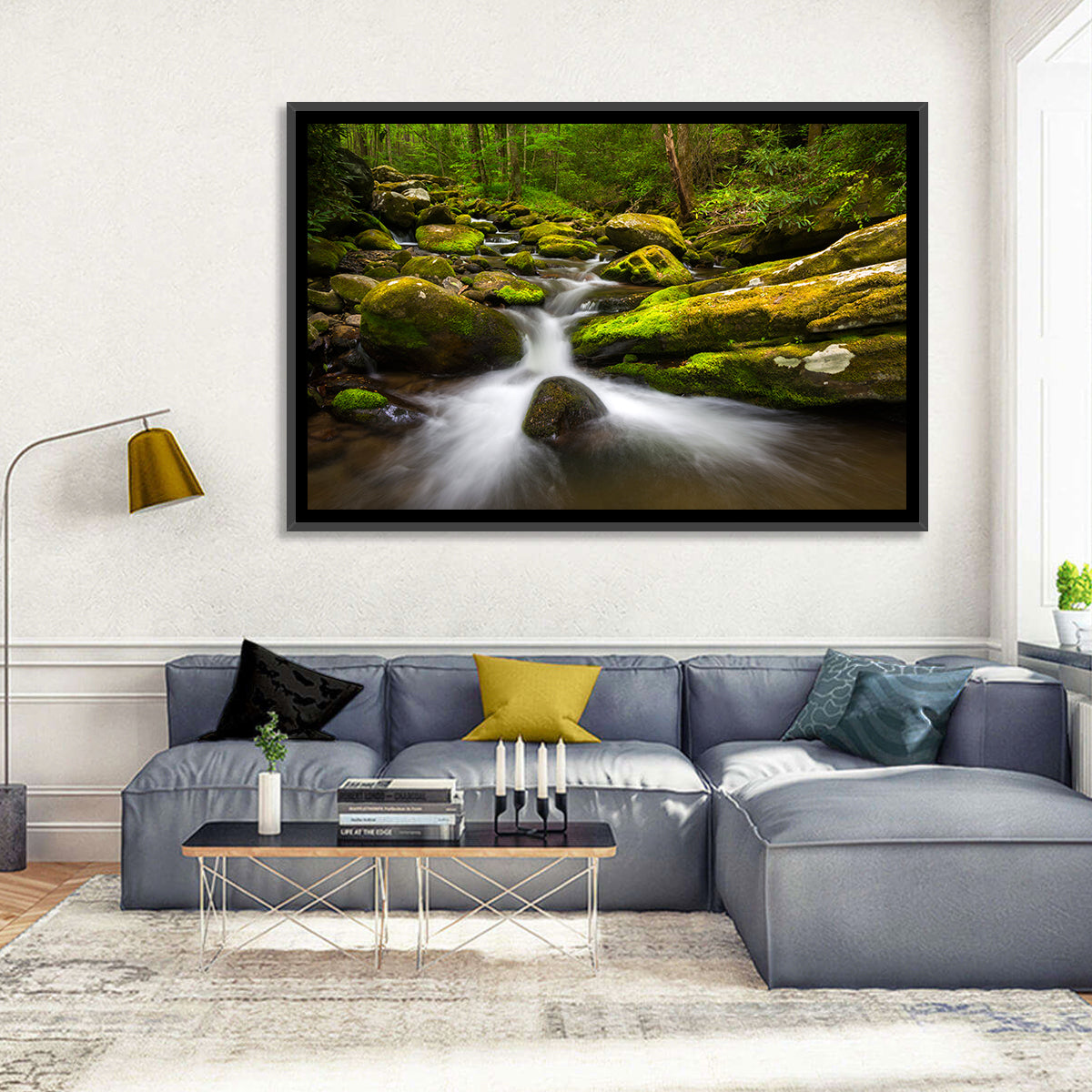 Green Forest Stream Wall Art