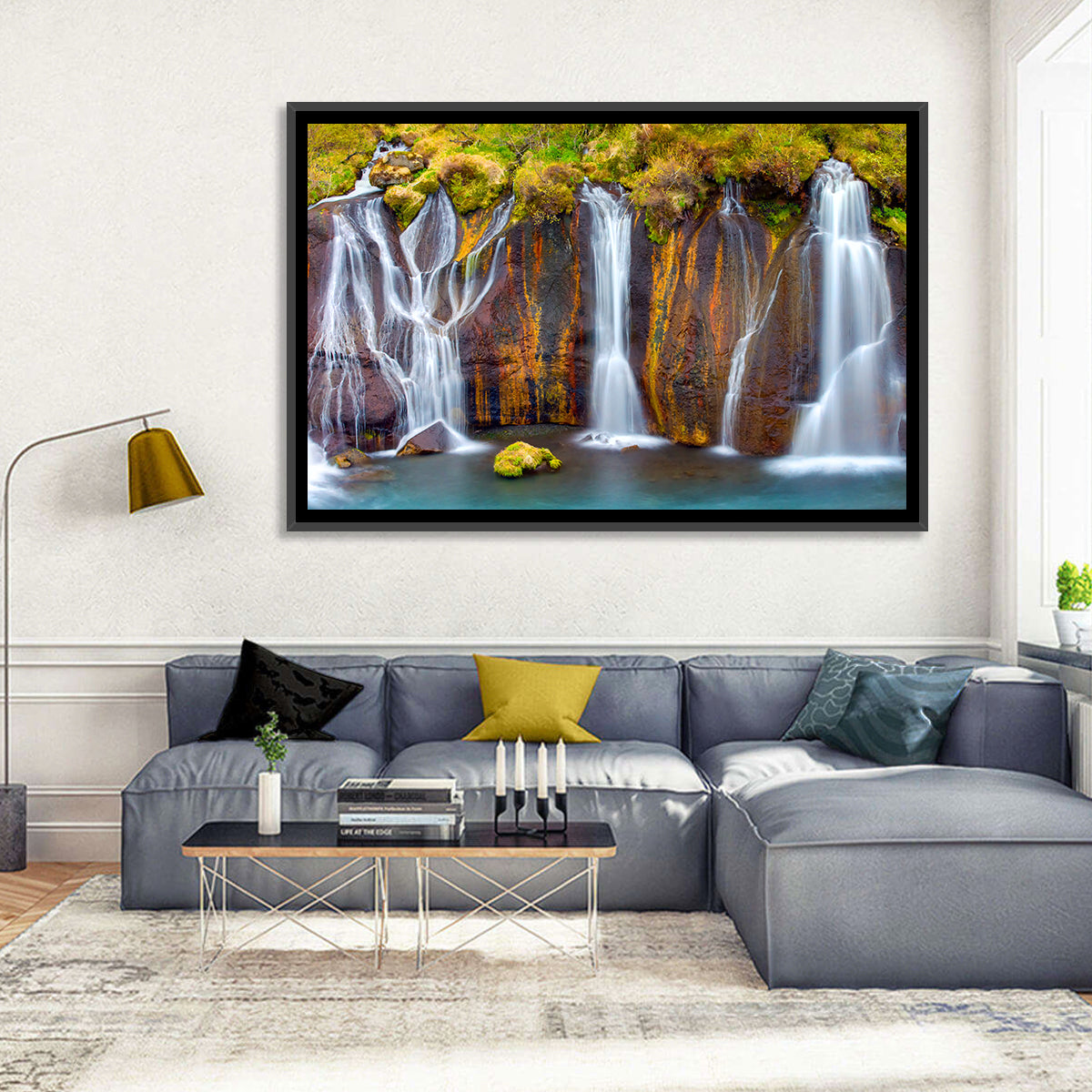 Hraunfossar Falls Wall Art