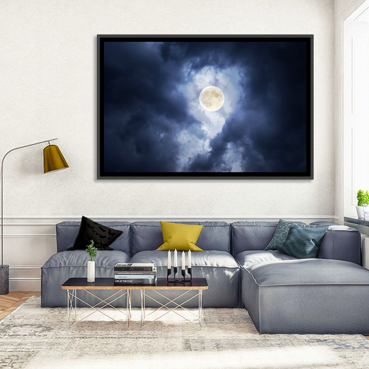 Moon & Cloudy Sky Wall Art