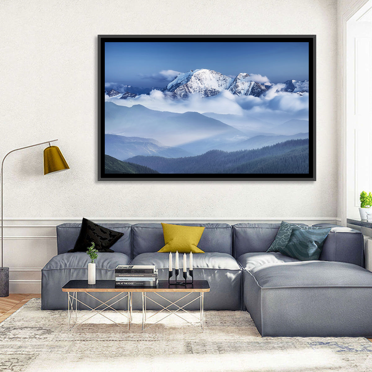Snowy Mountain Clouds Wall Art