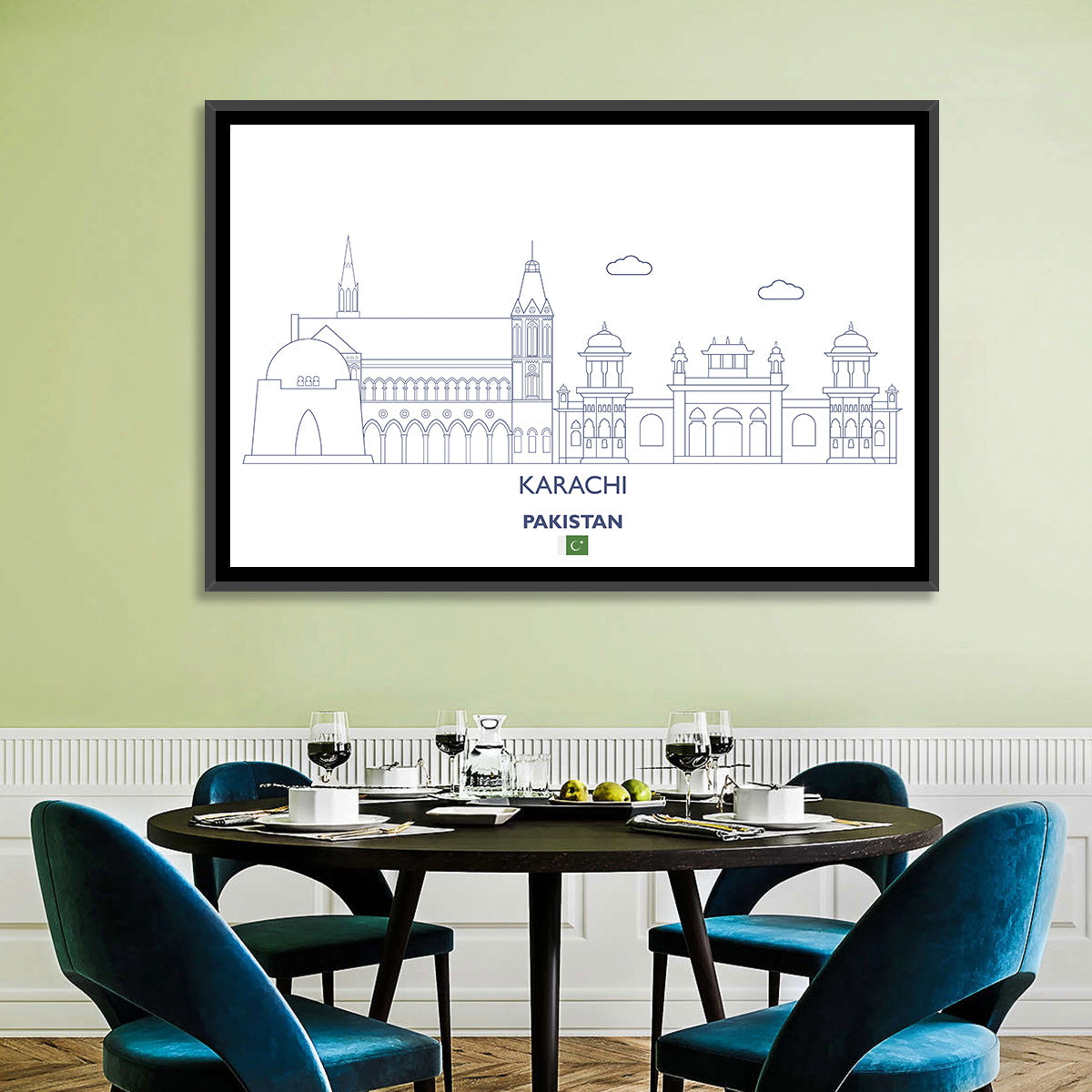 Karachi City Skyline Wall Art