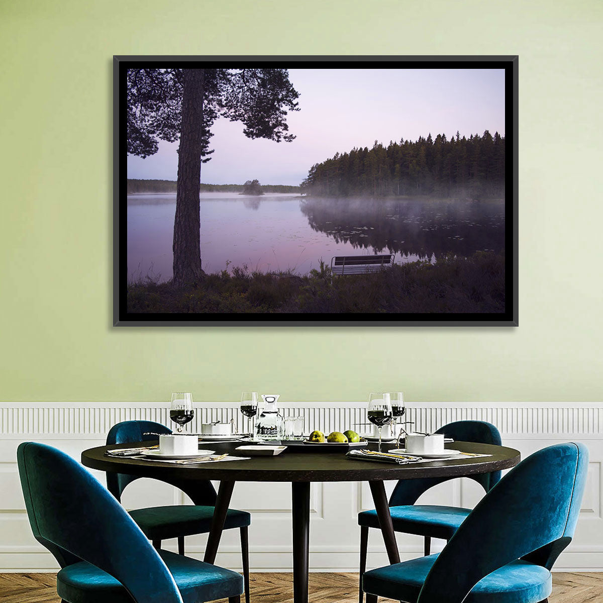 Misty Lake Wall Art