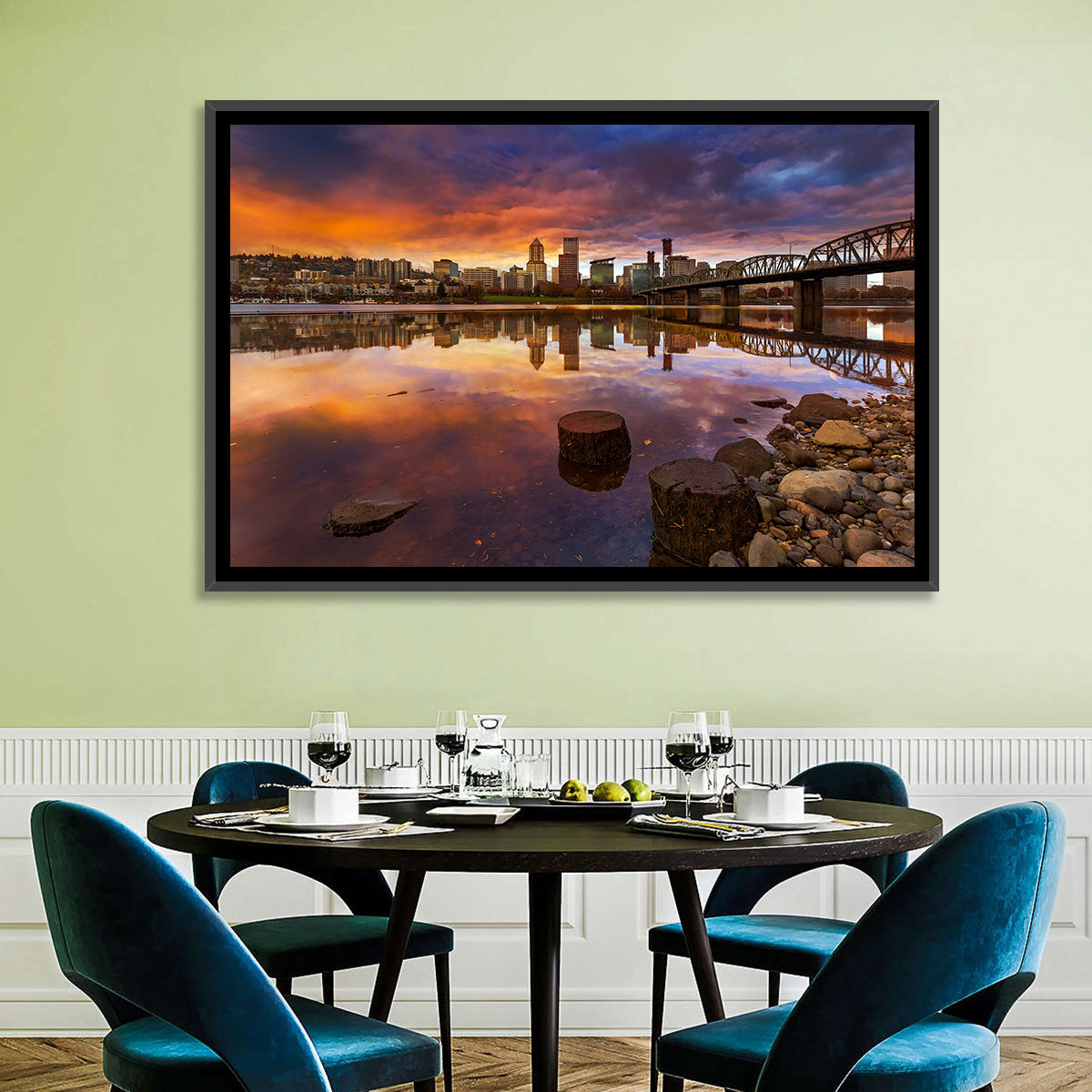 Portland Downtown Skyline Wall Art
