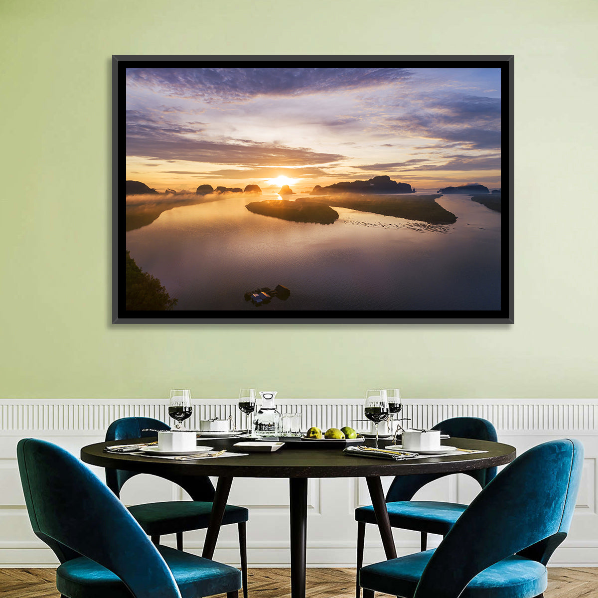 Thailand Mountains Sunrise Wall Art