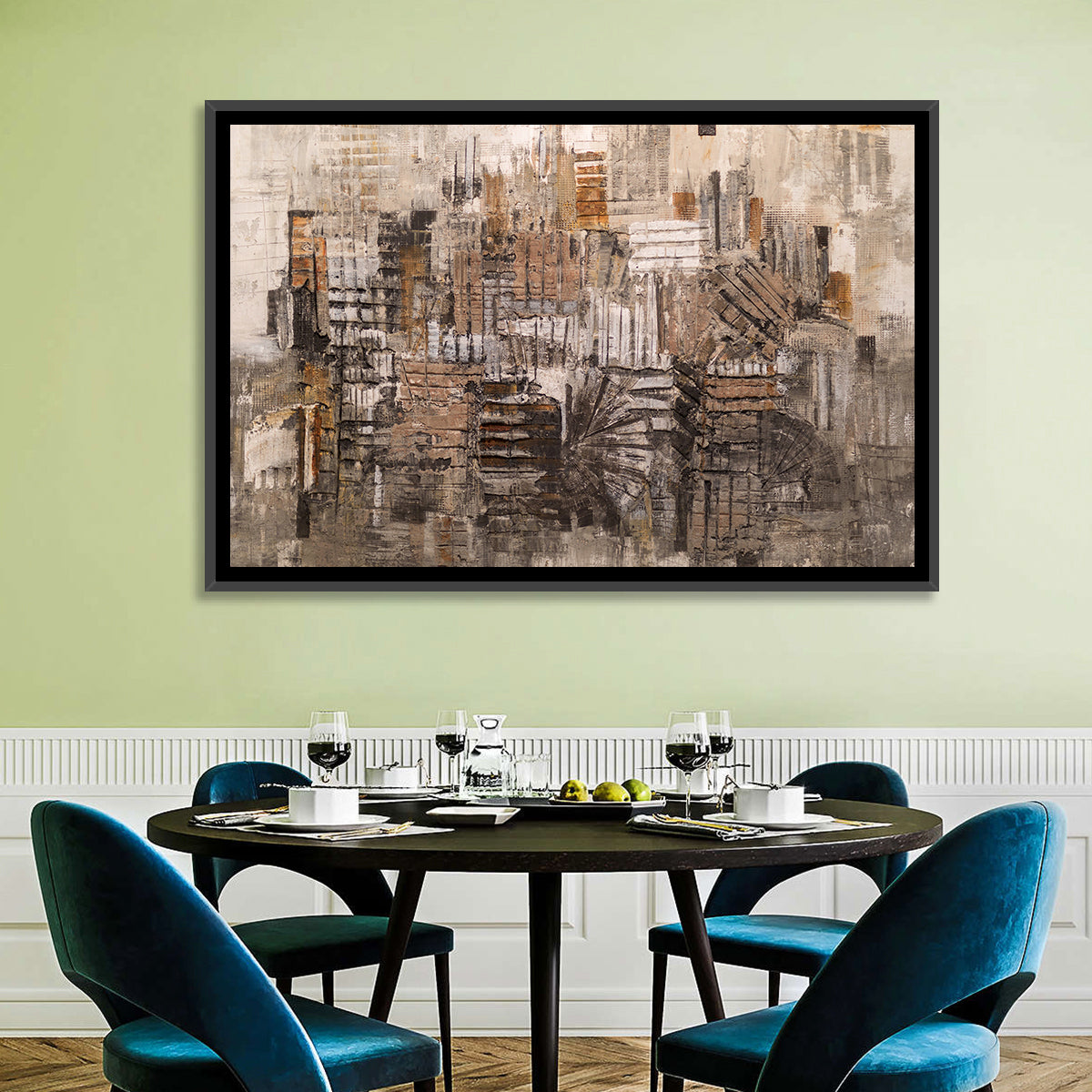 Skyline Strokes Abstract Pattern Wall Art