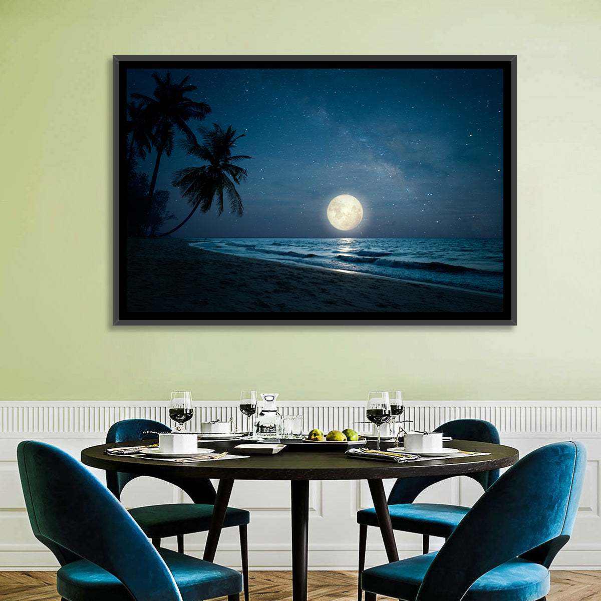 Palm Beach Moonset Wall Art