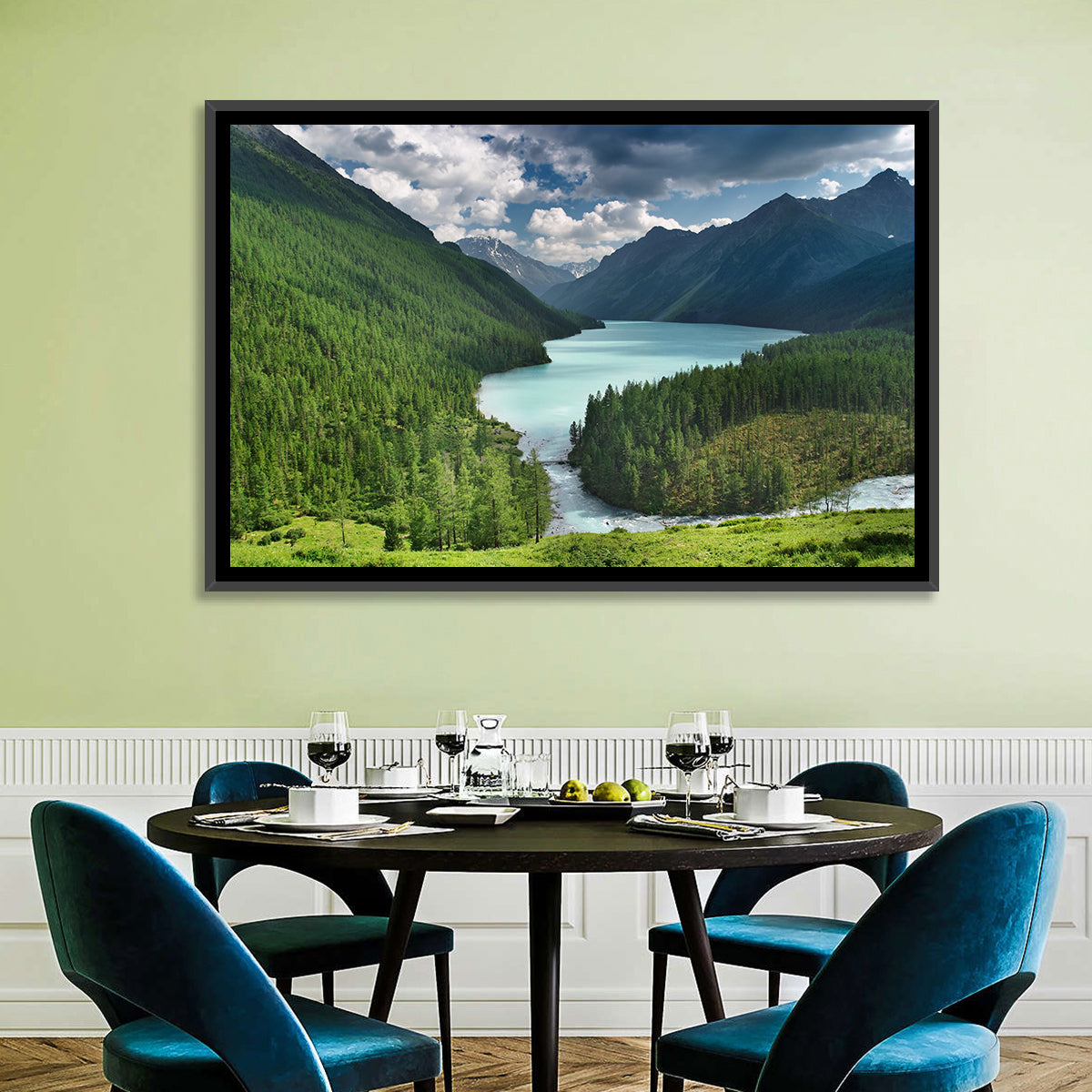 Siberia Woods Mountain Lake Wall Art