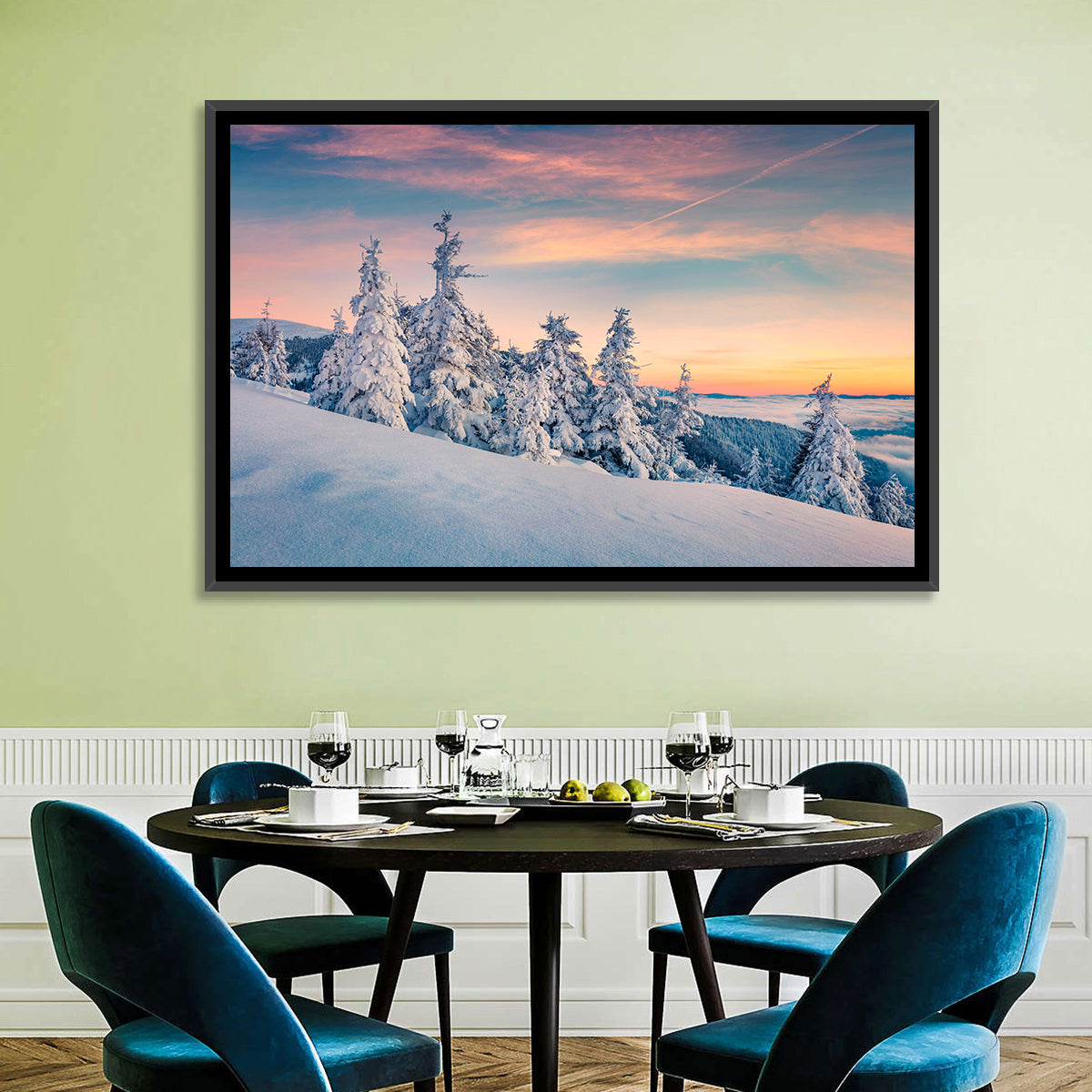 Snowy Carpathian Sunset Wall Art