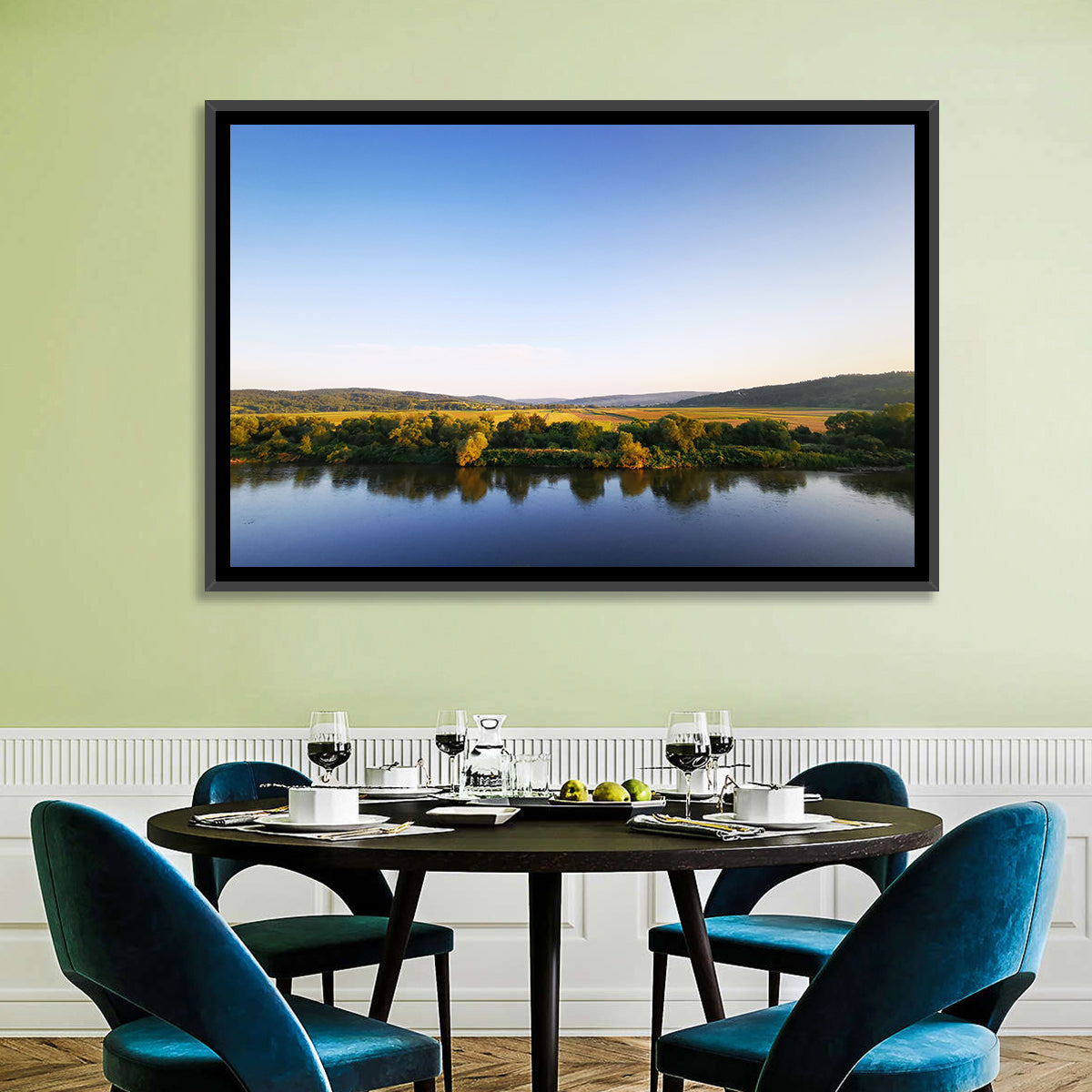 Peaceful River Sunset Wall Art