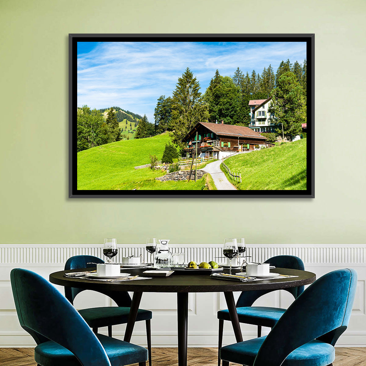 Wengen Mountain Village Wall Art