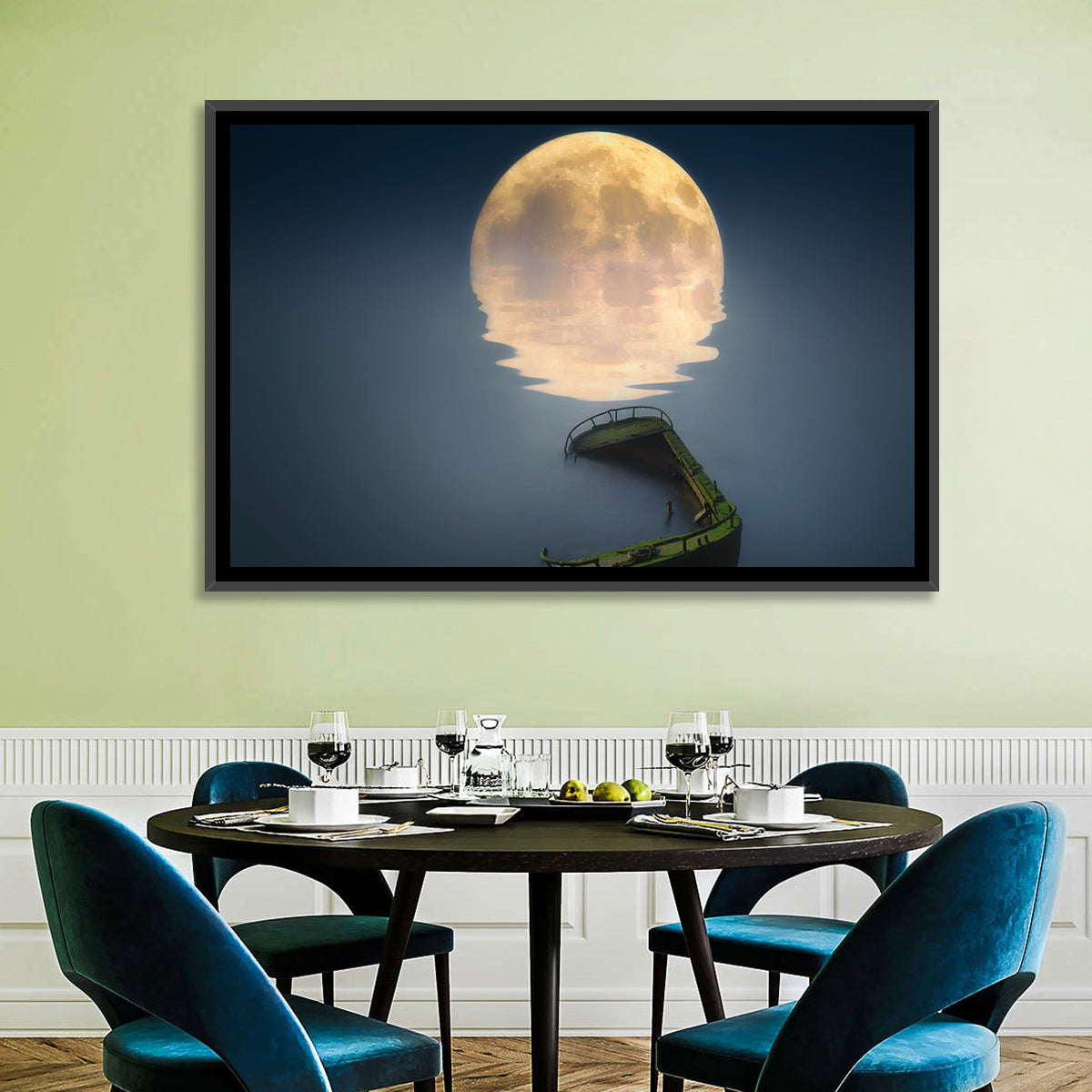 Moon & Broken Ship Wall Art