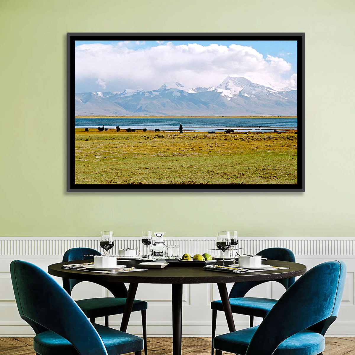 Kailash Mount from Manasarovar Lake Wall Art