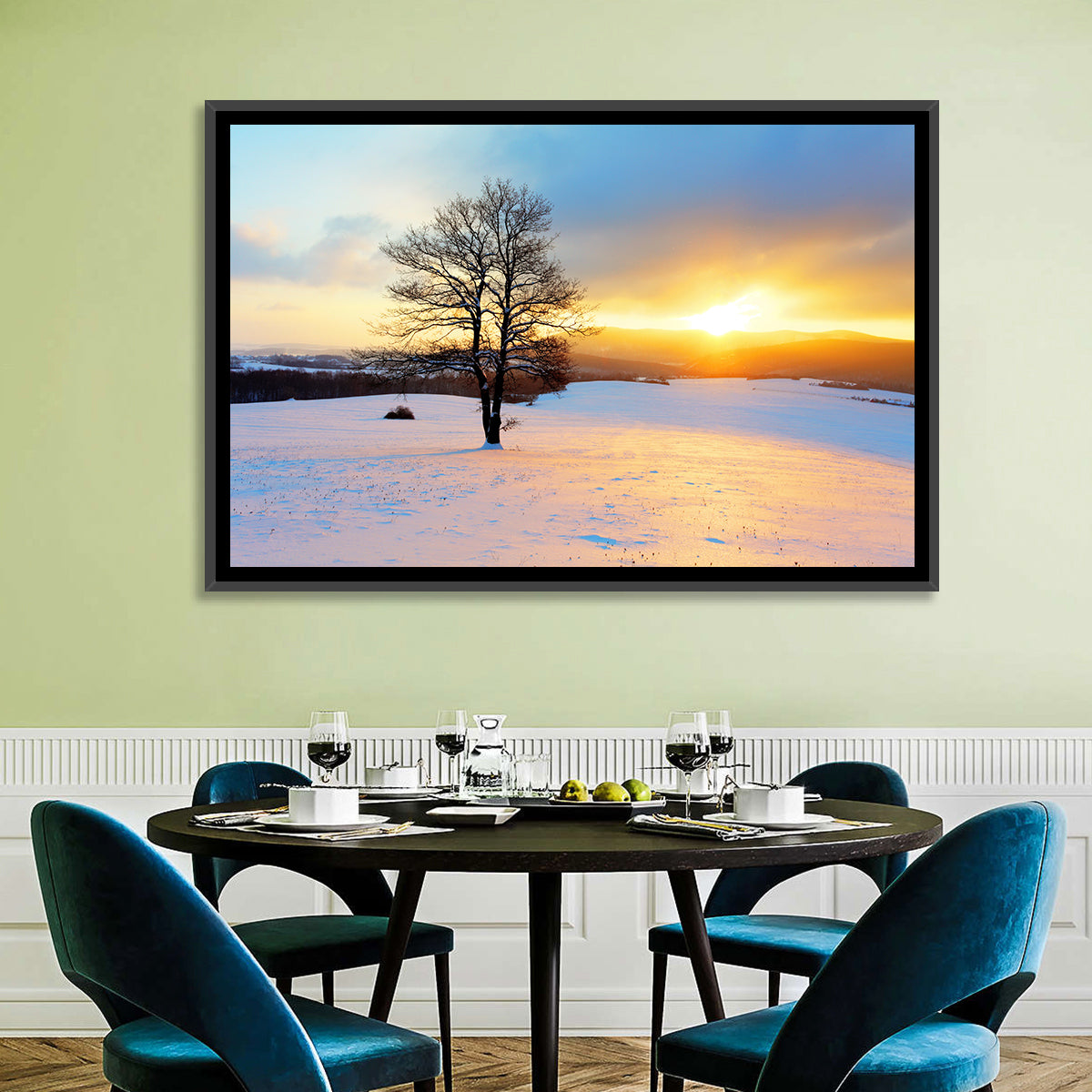 Snowy Winter Sunrise Wall Art