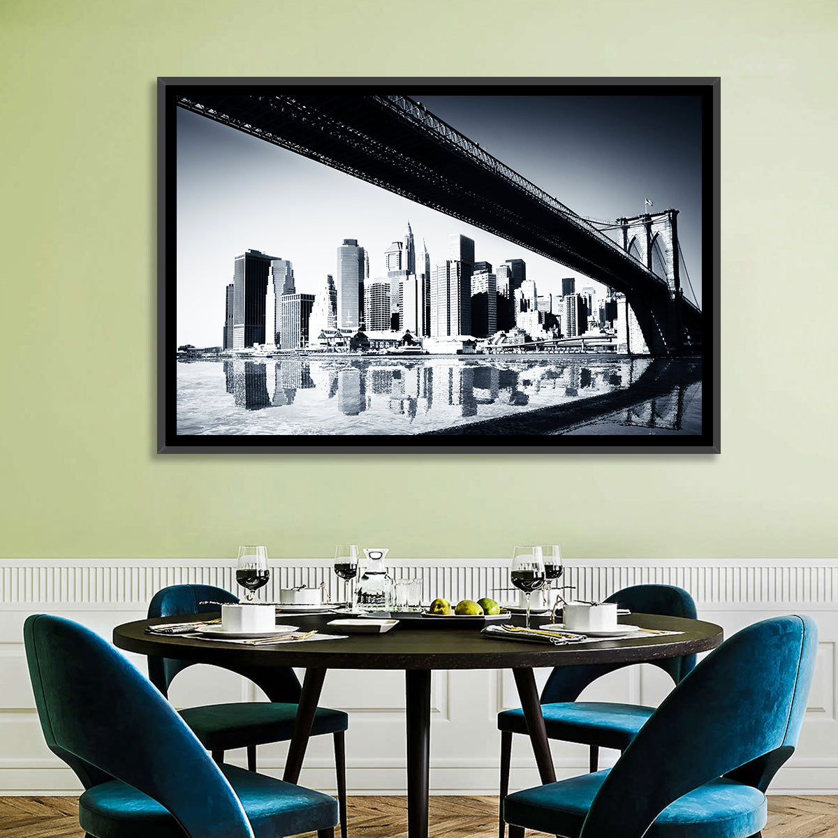 Manhattan River Bridge Wall Art