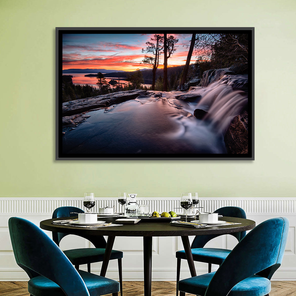 Waterfall Near Lake Tahoe Wall Art