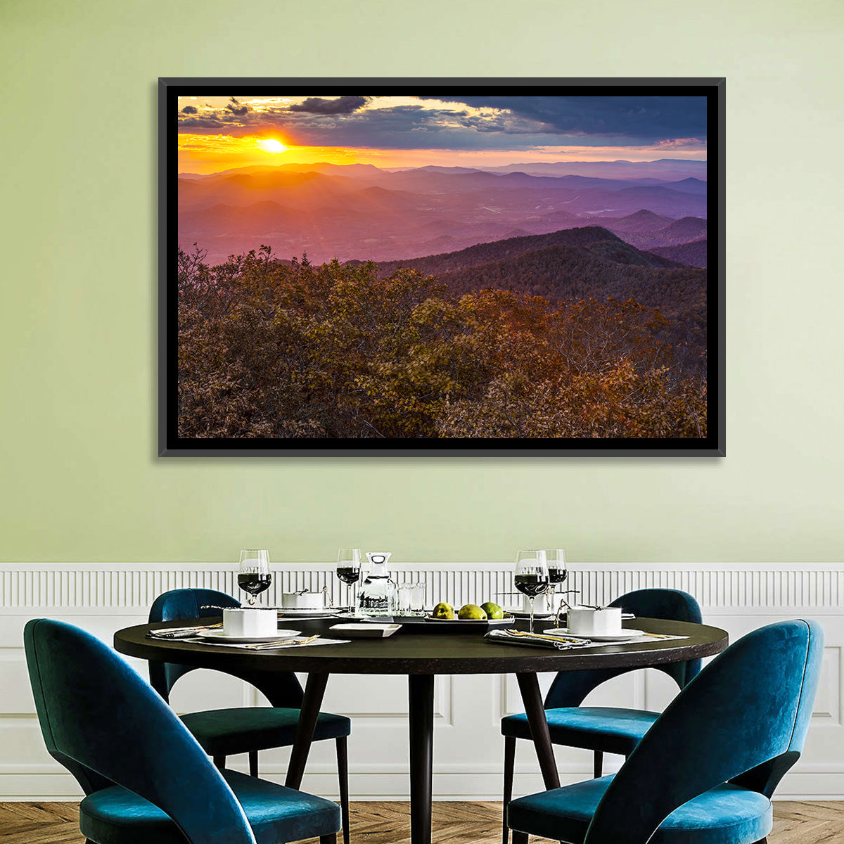 Blue Ridge Mountains Sunset Wall Art