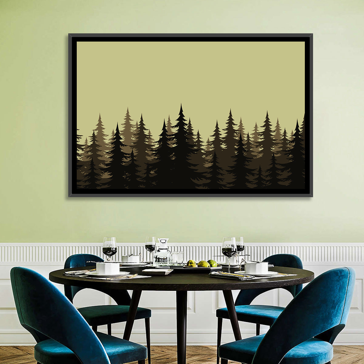 Fir Trees Silhouettes Wall Art