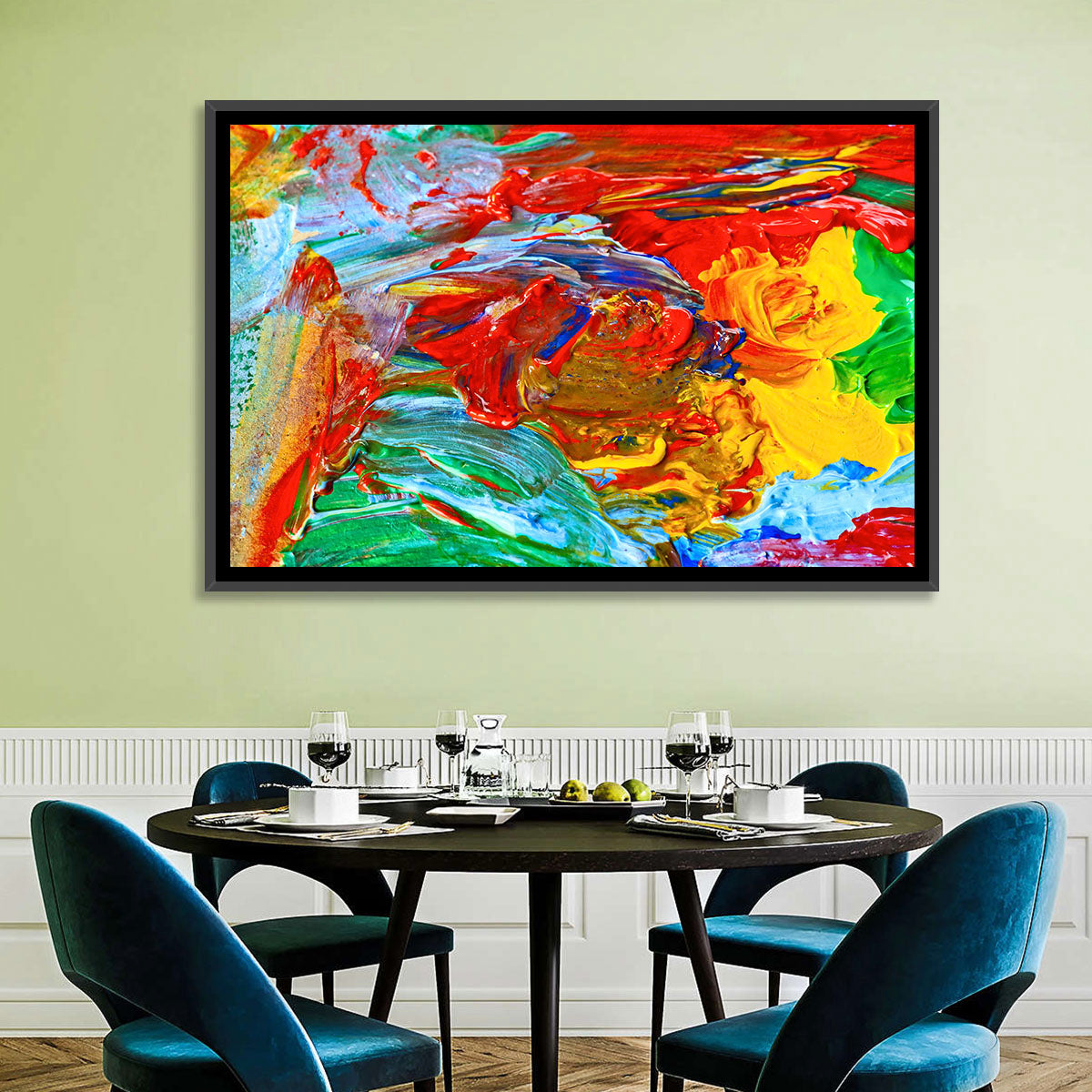Random Colors Brush Abstract Wall Art