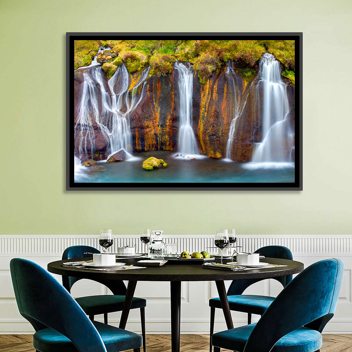 Hraunfossar Falls Wall Art