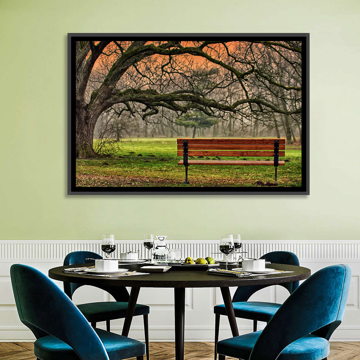 Romantic Autumn Park Wall Art