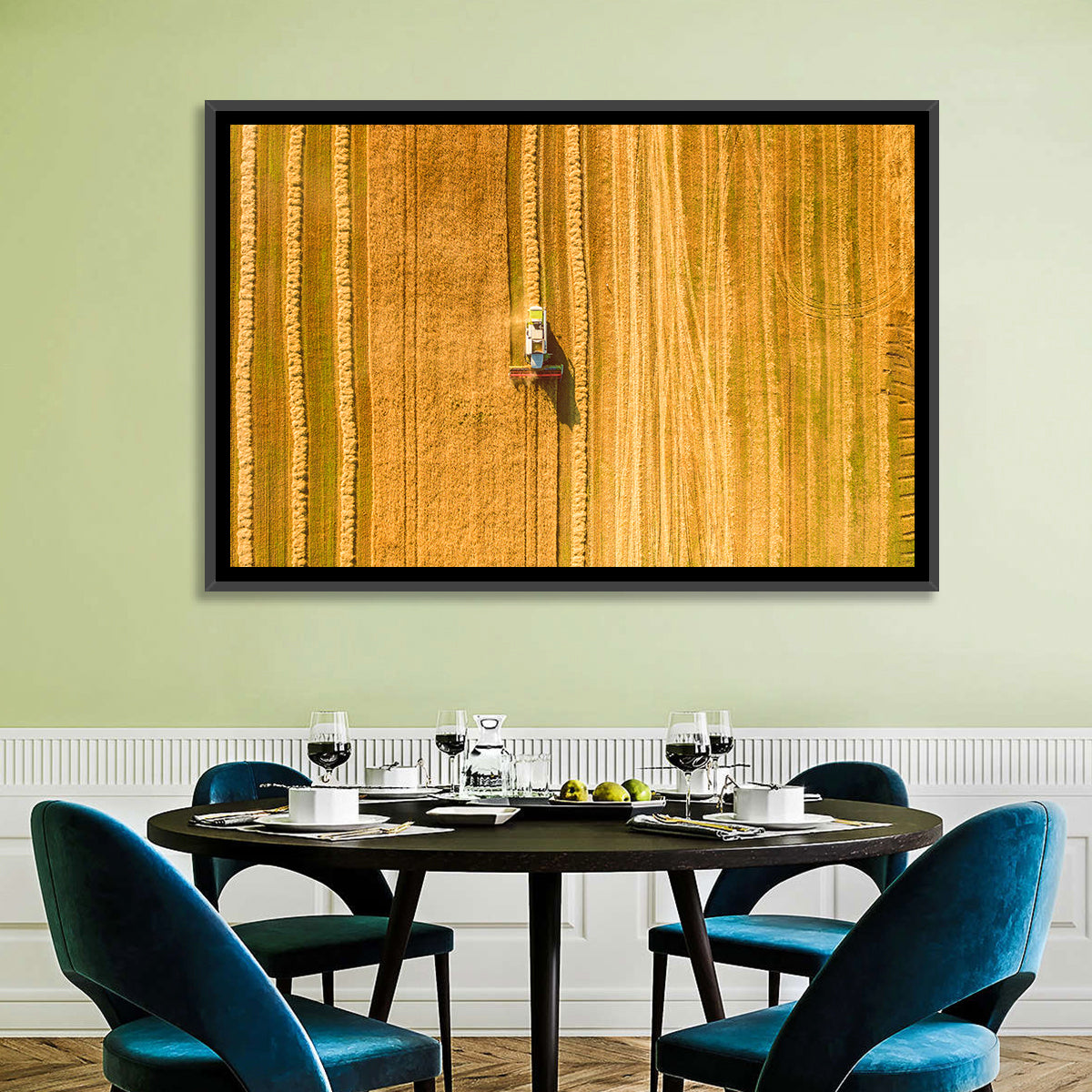 Wheat Field Harvesting Wall Art