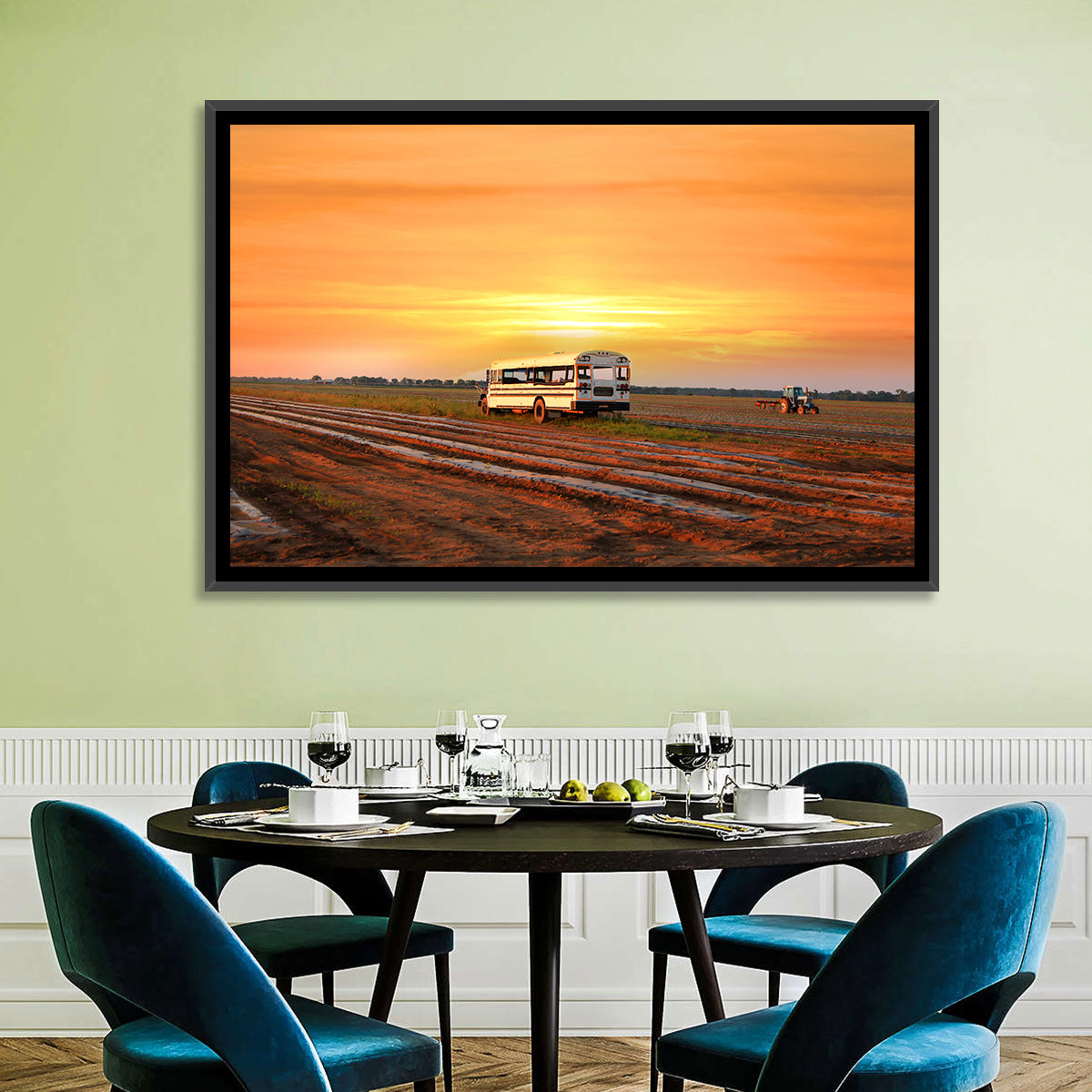 Farms Field Rural Indiana Wall Art