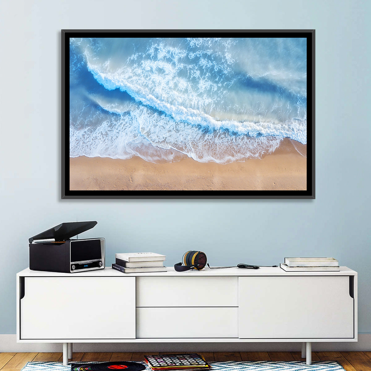 Aerial Beach Waves Wall Art