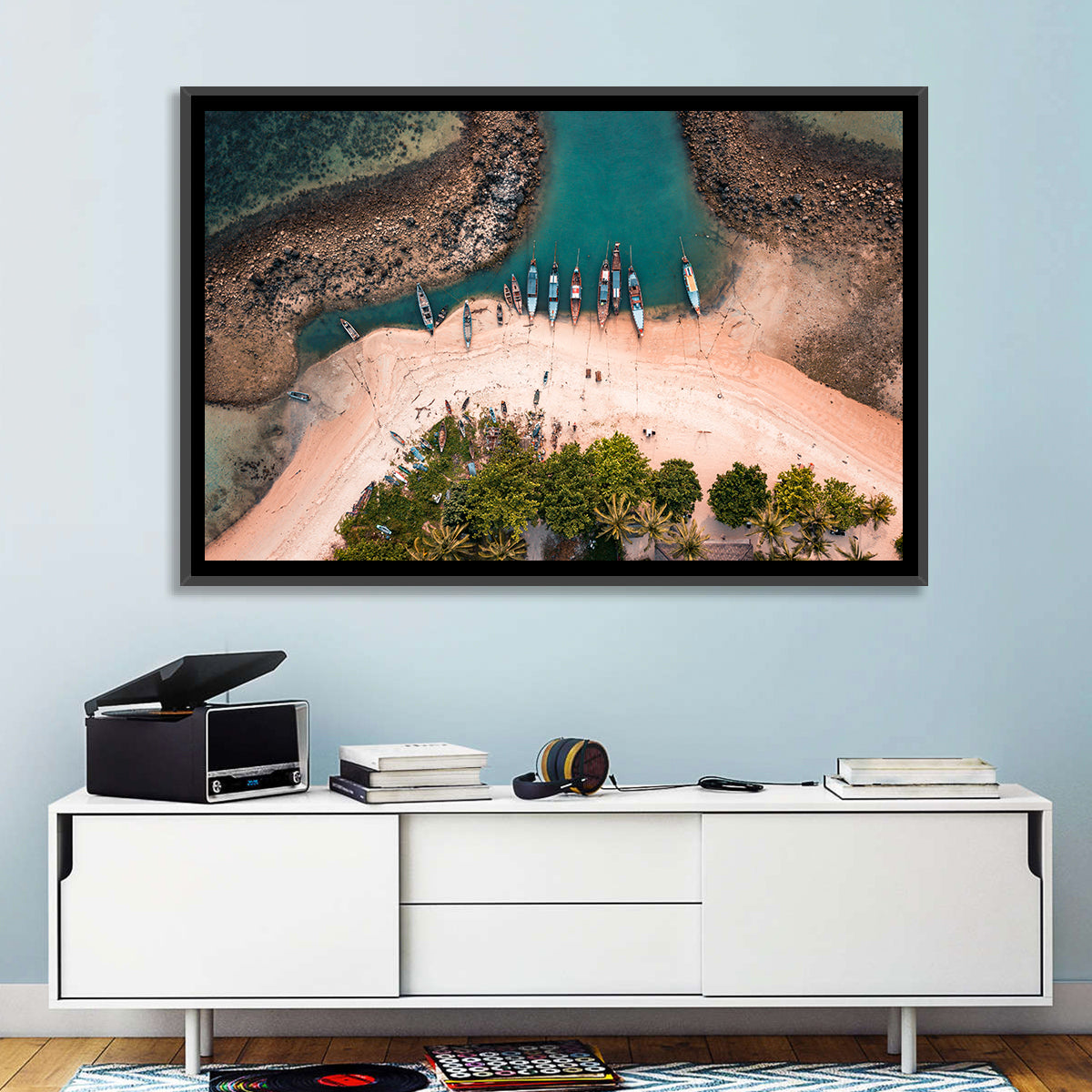 Koh Samui Village Boats Wall Art