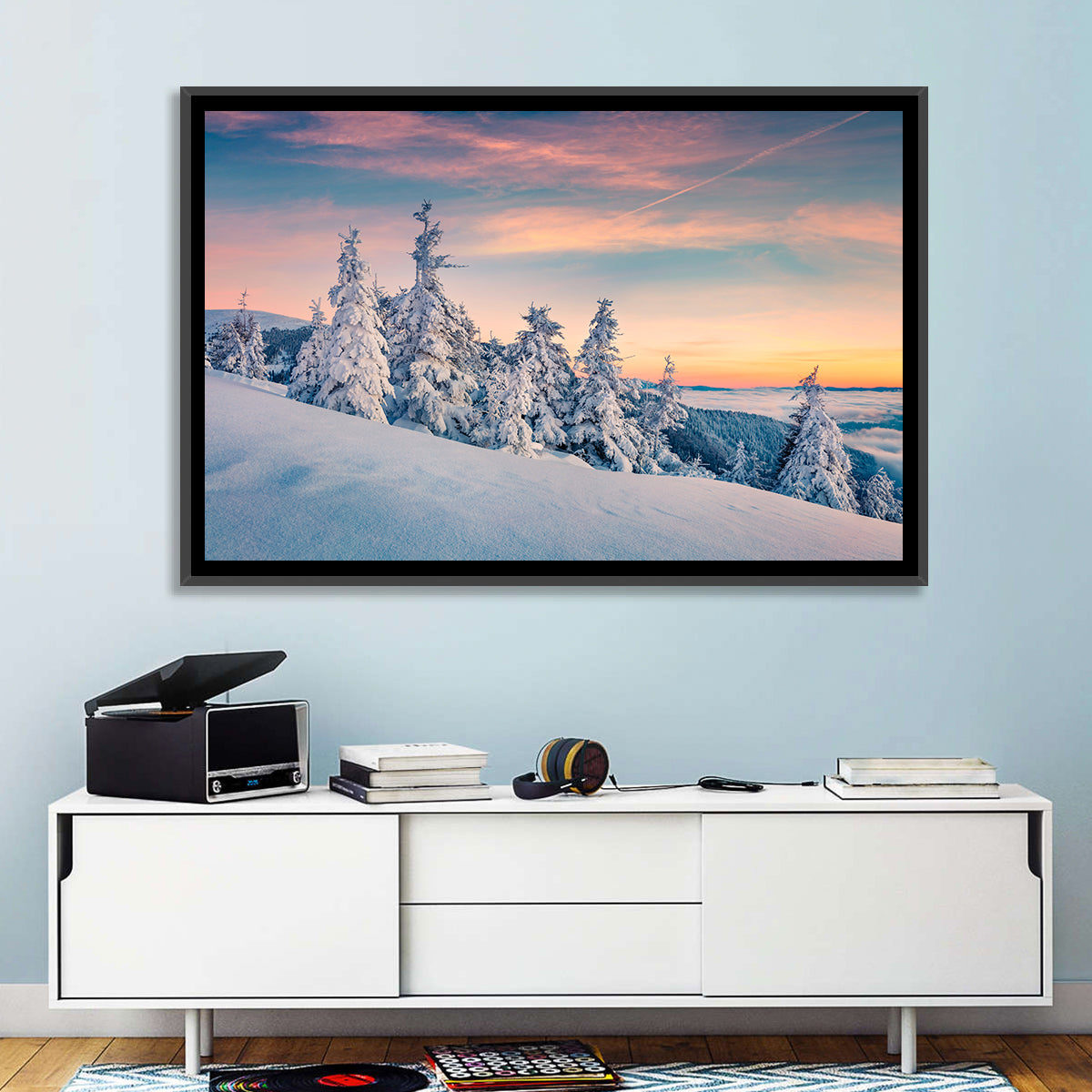 Snowy Carpathian Sunset Wall Art