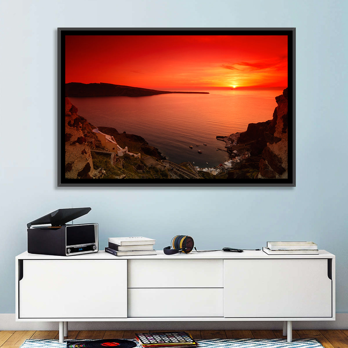 Santorini Sunset Wall Art