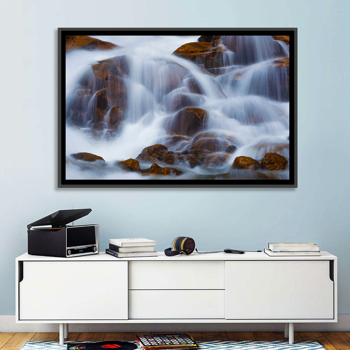 Rocky Mountain Waterfall Wall Art